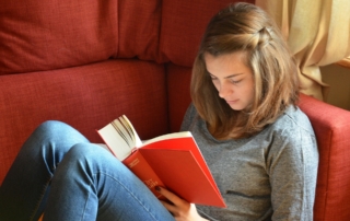 Young person reading